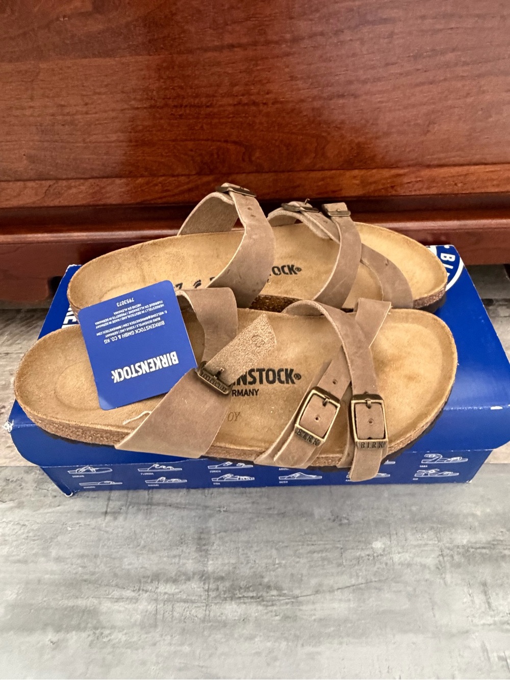 Birkenstock Brown Suede Two-Strap Adjustable Sandals